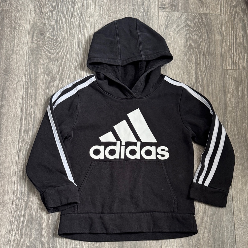 Adidas Kids Black and White Hoodie